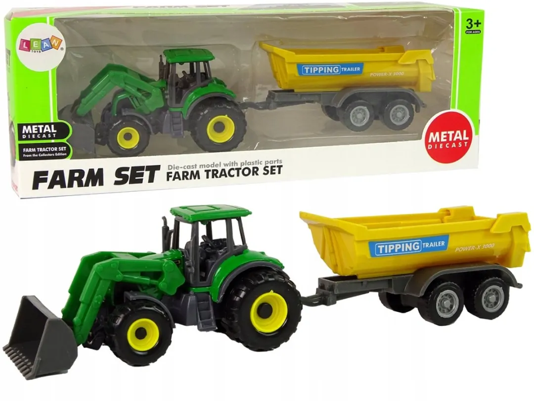 Lean Toys Speelgoed Tractor met Aanhangwagen