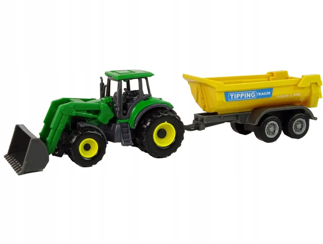 Lean Toys Speelgoed Tractor met Aanhangwagen - Groen/Geel