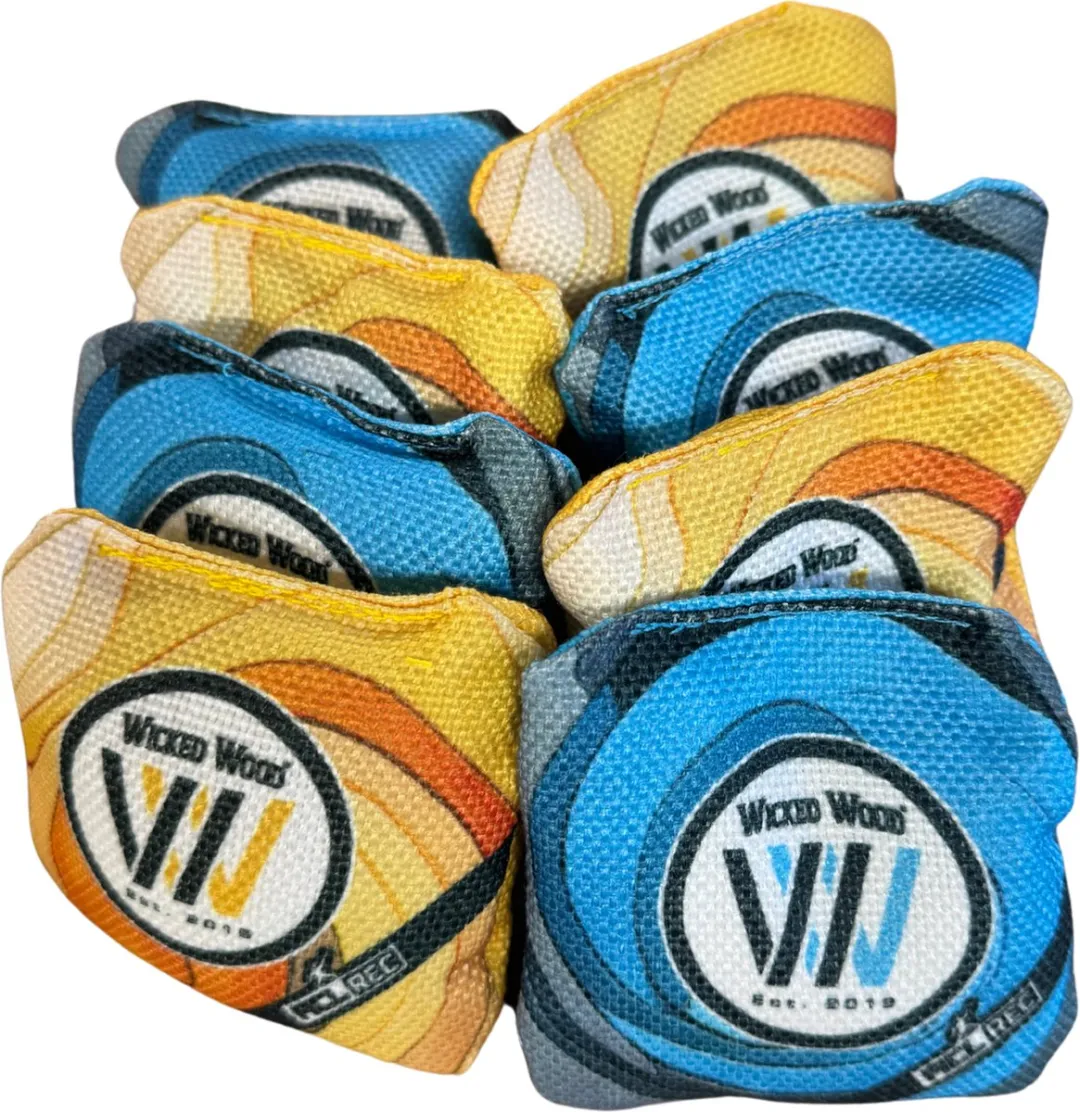 Wicked Wood Games - Mini Cornhole Bags 9x9cm - Premium Print - Officiële ACL REC Licentie - Geschikt voor alle Wicked Wood Mini Sets