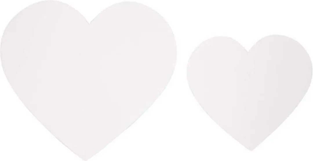 Witte decoratie hartjes van karton - 100x stuks - Knutselen - 6 en 8 cm