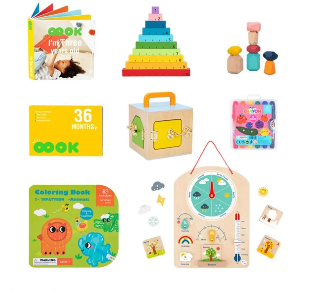 Tooky Toy Educatieve Speelgoedbox 40-delig - Montessori Sensorisch Speelgoed - Multicolor