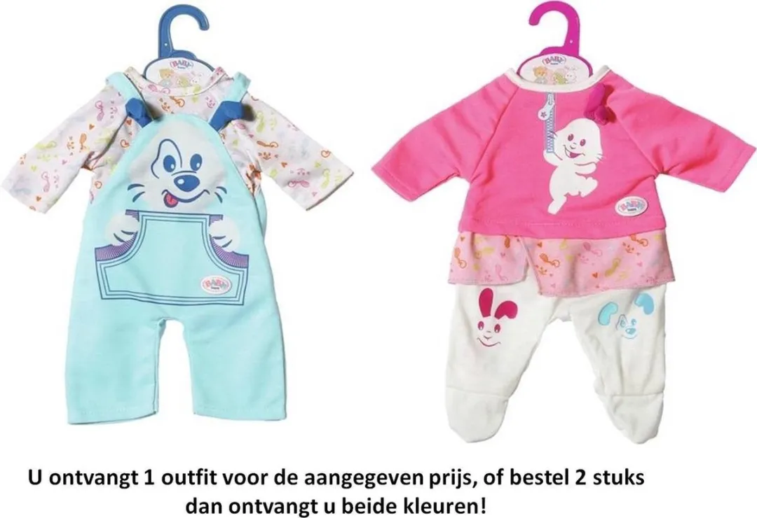 Baby Born Little Schattige Outfit 36cm - Bleu et rose