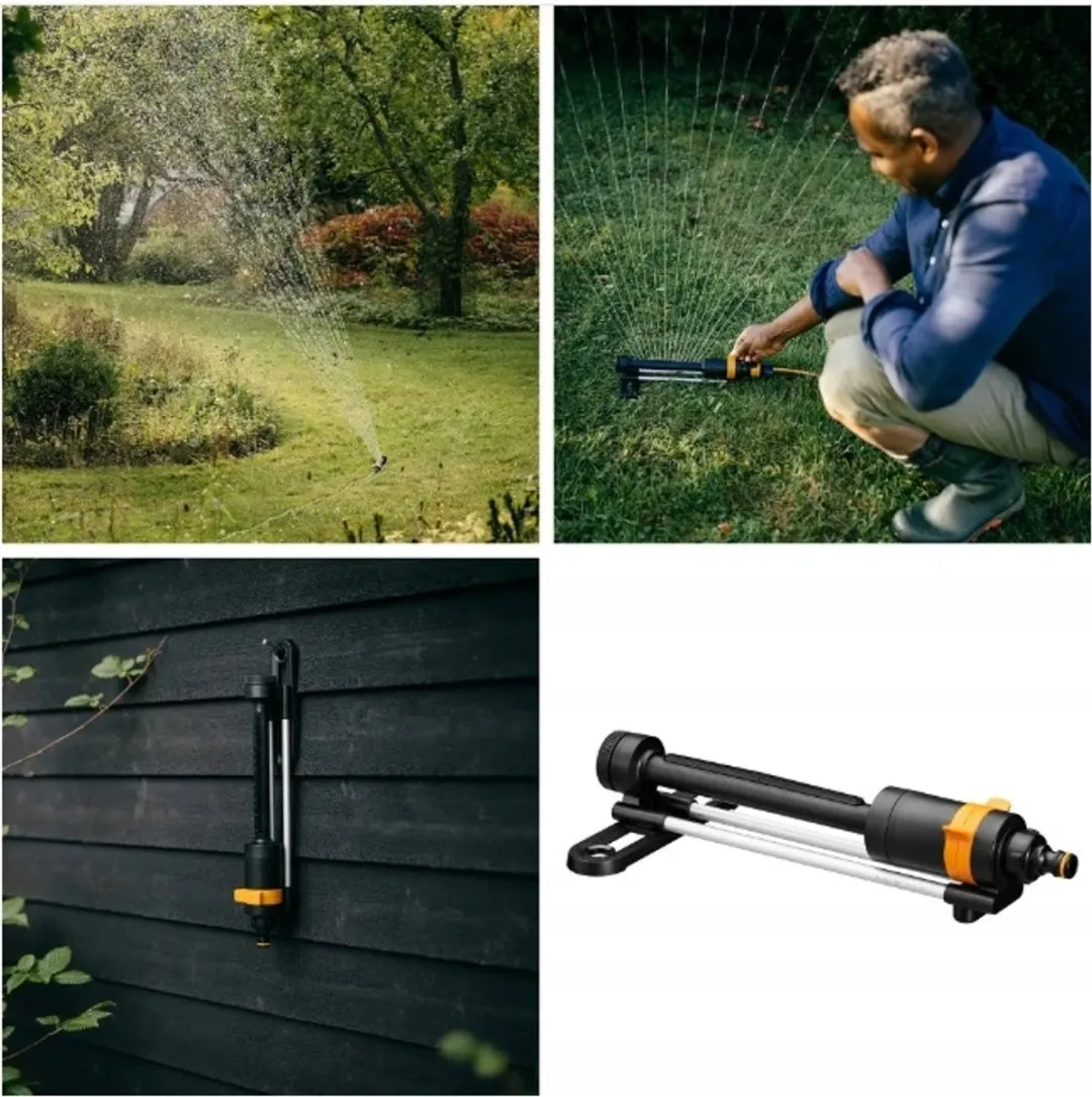 Fiskars Solid Serie - Zwenksproeier - 285 m² - Stevige Metalen Basis - Roestvrijstalen Filter