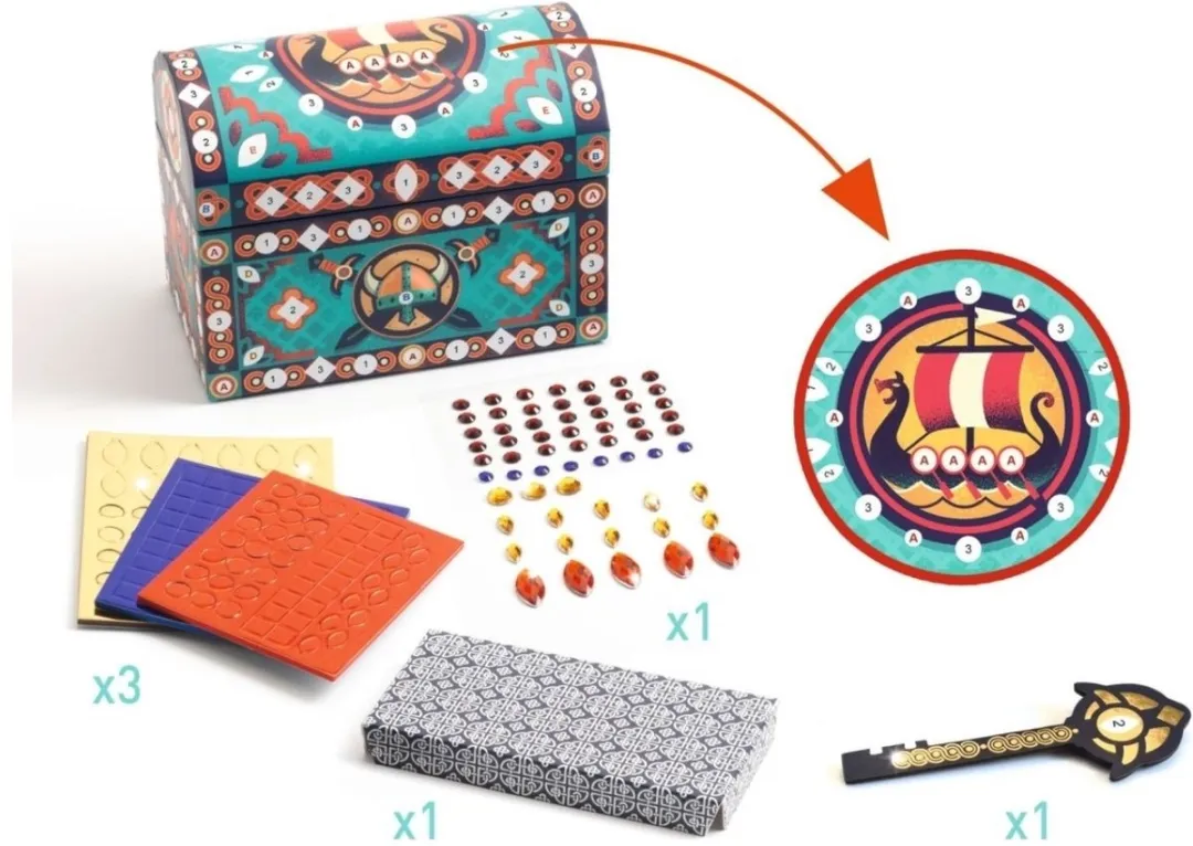 Djeco Super Trésor Creatief Knutselset Mozaïeken & Stickers - Multicolor