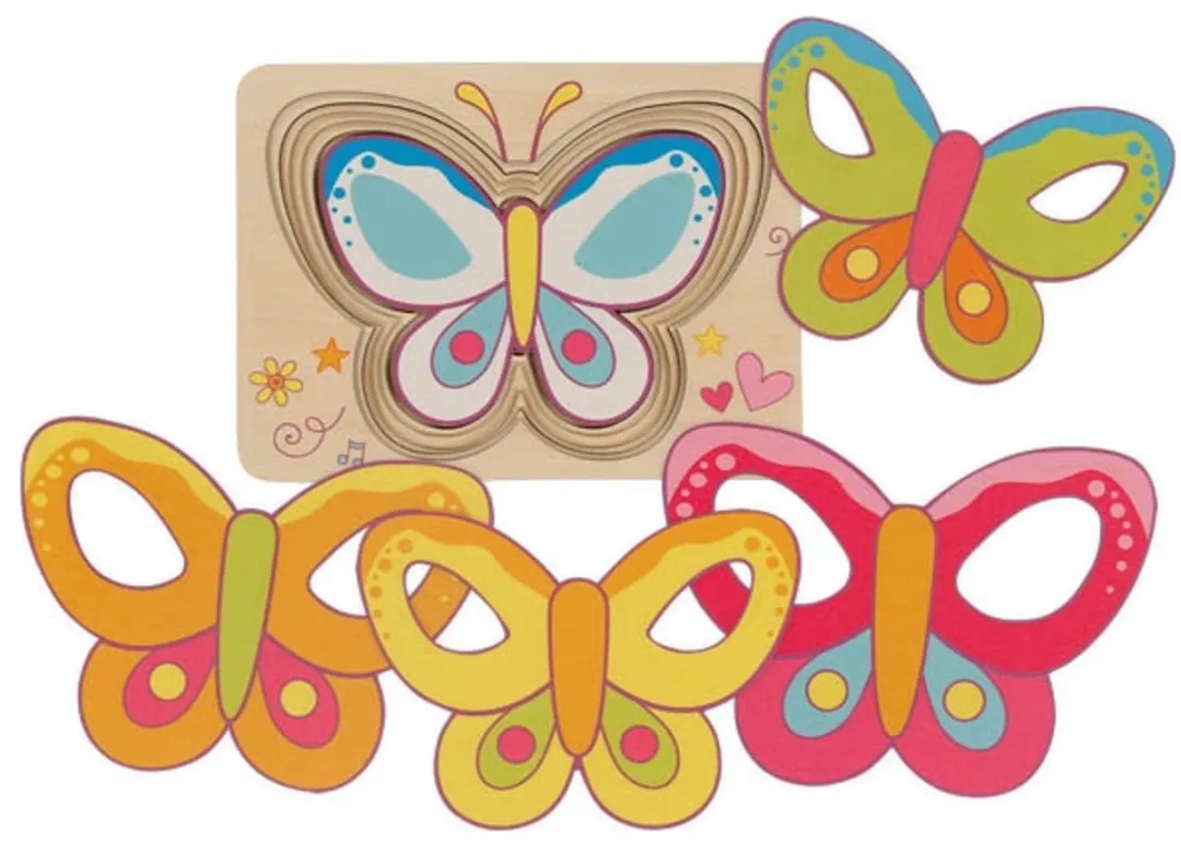 Goki Puzzle Butterflie 5 Stuks - Multicolor