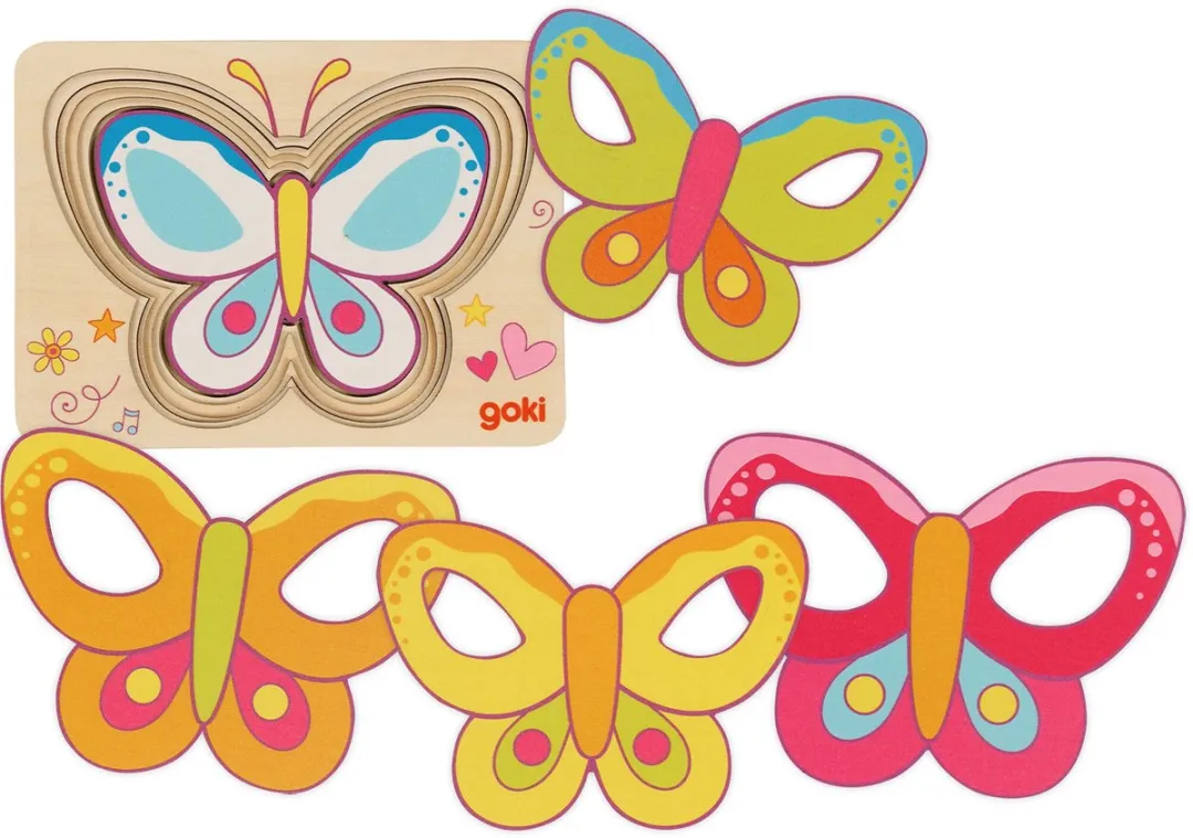 Goki Puzzle Butterflie 5 Stuks - Multicolor