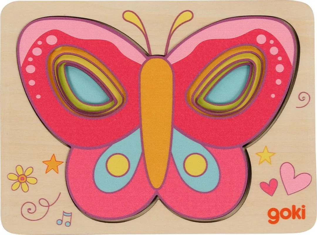Goki Puzzle Butterflie 5 Stuks - Multicolor