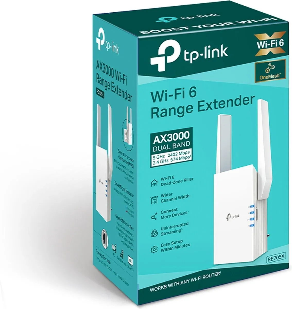 TP-Link RE705X WiFi 6 Repeater - AX3000 Wit