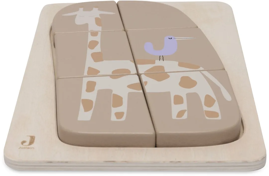 Jollein Houten Puzzel Jungle Jambo Giraffe - 6 Stuks - FSC