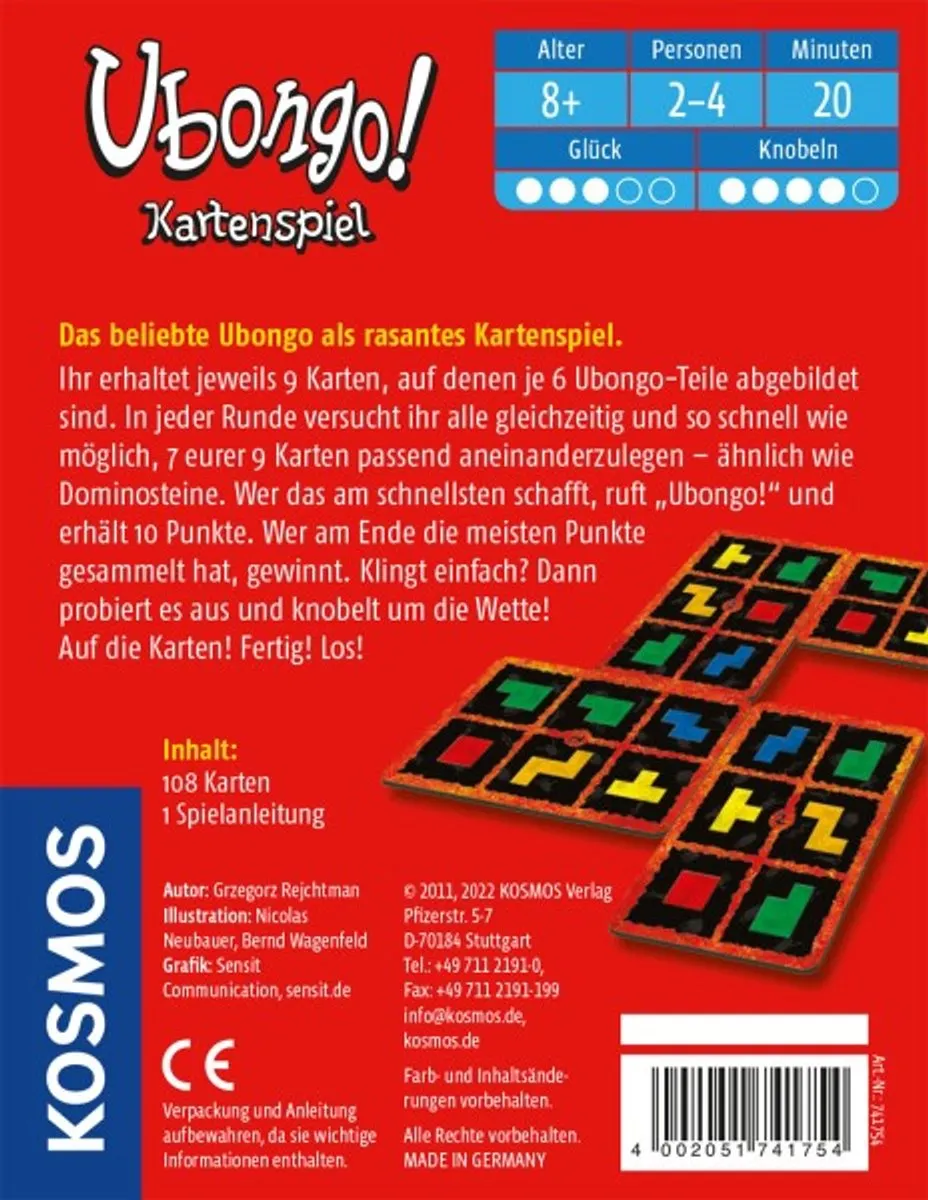 Kosmos Ubongo 20 min Kaartspel - 2-4 Spelers