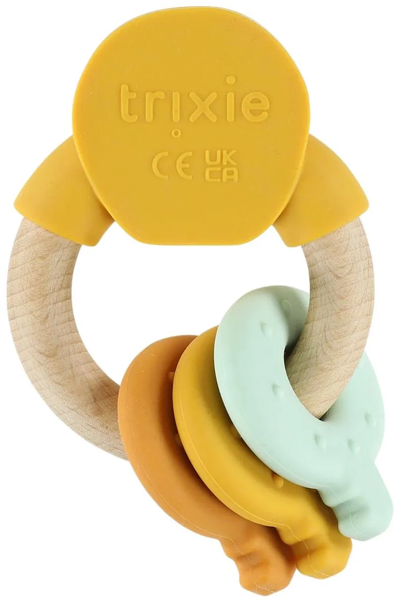 Trixie Houten Activiteitenring Mr. Lion - Bijtspeelgoed Geel