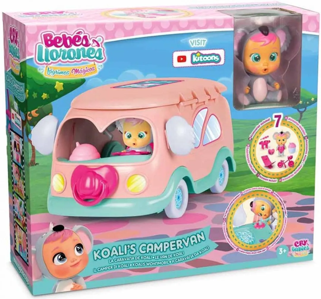 Imc Toys Cry Babies Magic Tears Koala's Camper - Camper Set - Muntkleur/Rozig - afbeelding 4 van 4