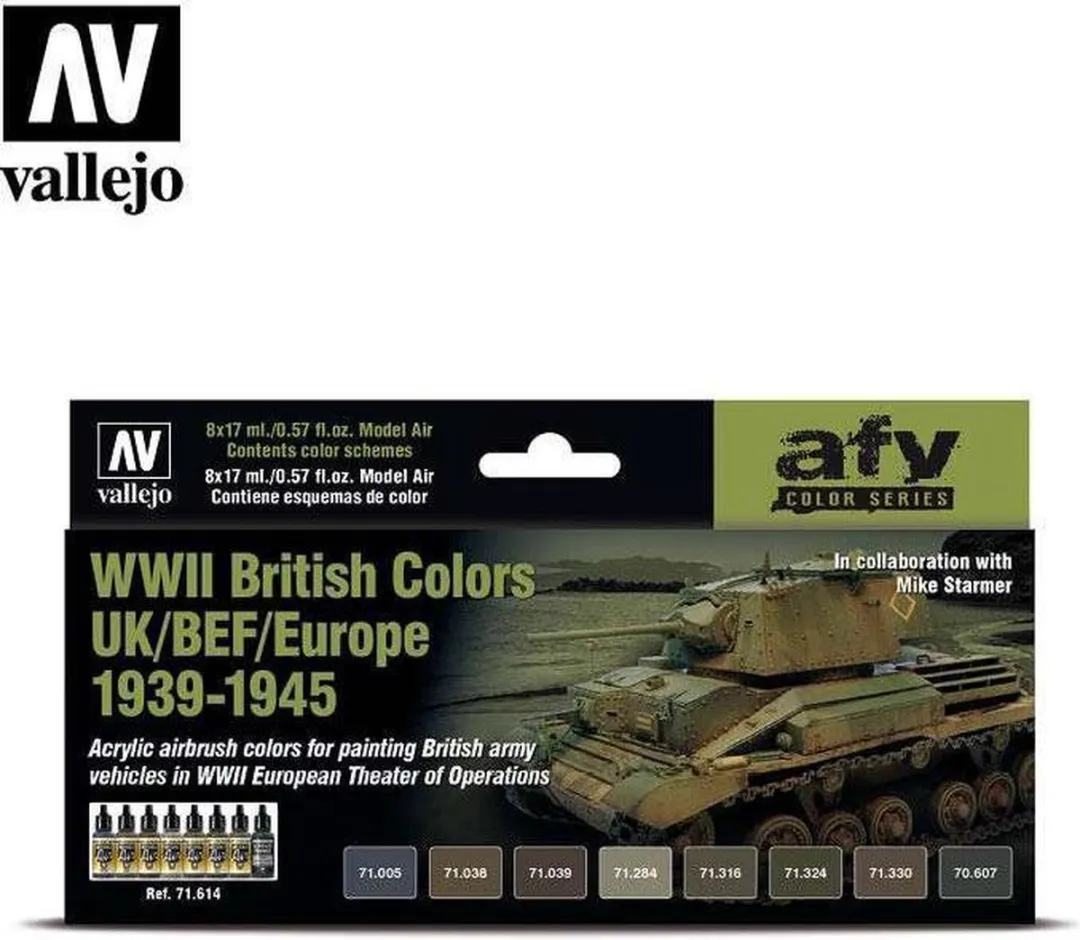Vallejo Hobbyverf Acrylverf WWII British Colors UK/BEF 1939-1945