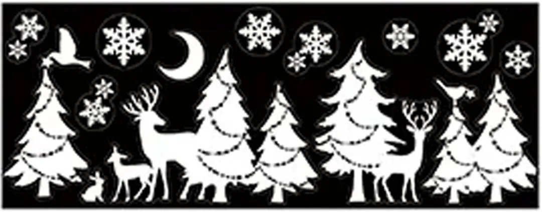 Anna's Collection Kerst Raamstickers Bomen met Maan