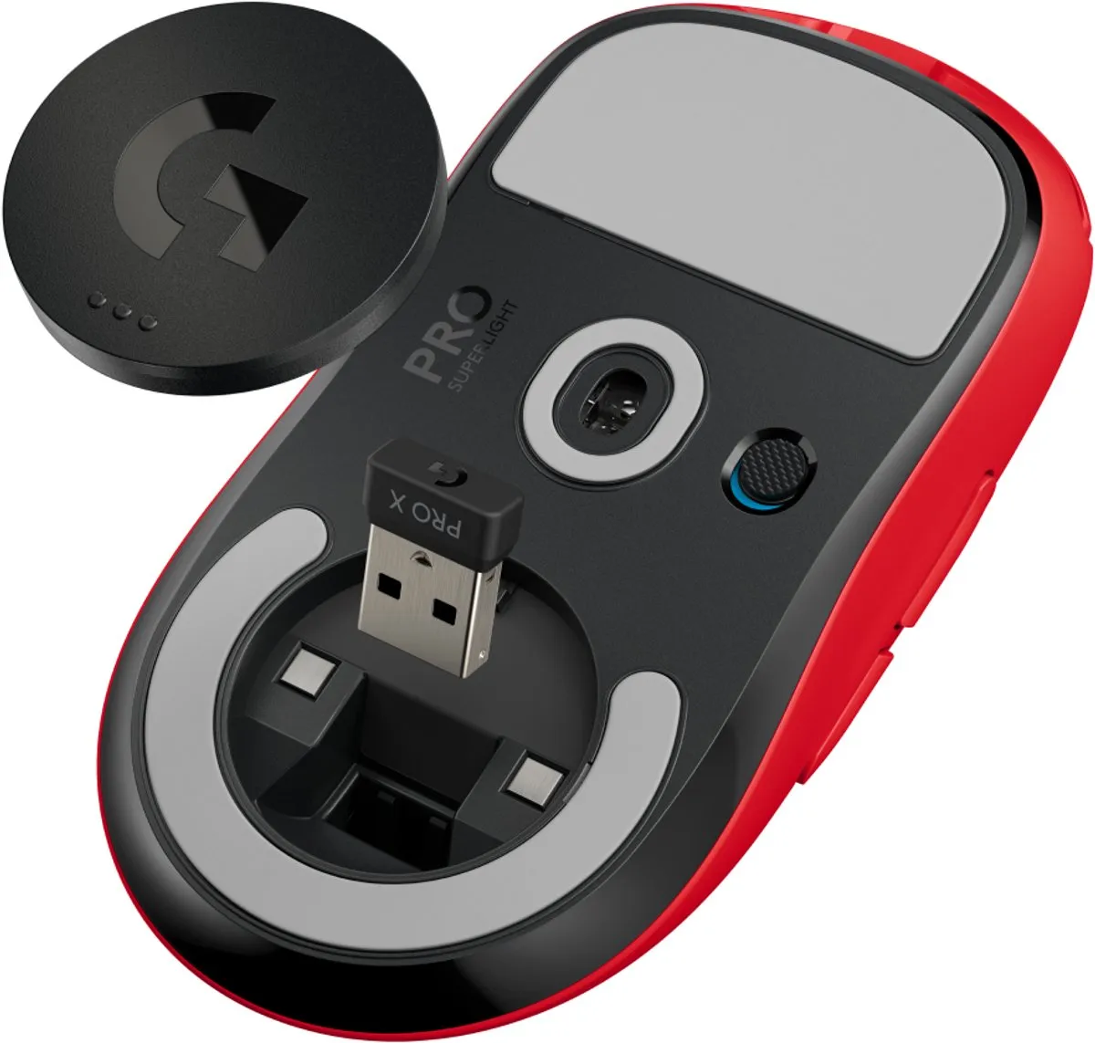 Logitech G Pro X SUPERLIGHT 910-006785 Gaming Muis - Rood - afbeelding 6 van 6