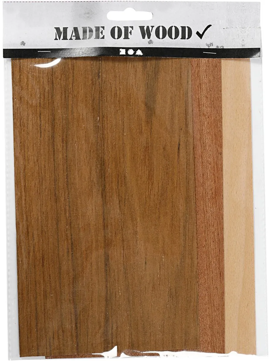 Creativ Company Hout Fineer 12x22cm - 3 Vel - Naturel