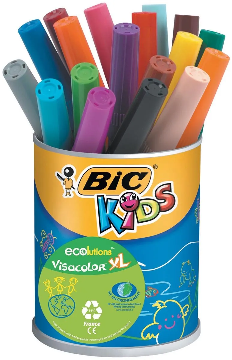 Bic Kids Visacolor XL Ecolutions Viltstiften - 18 Stuks