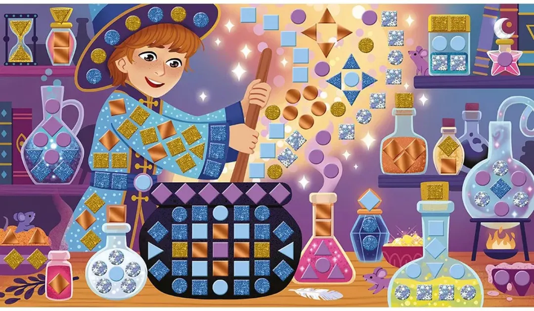 Janod Magic school - Mozaïek - Mozaïekworkshop Voor Magiefans - 3 Droomschilderijen Om Te Versieren En Je Creativiteit Te Uiten - Geschikt Vanaf 7 Jaar