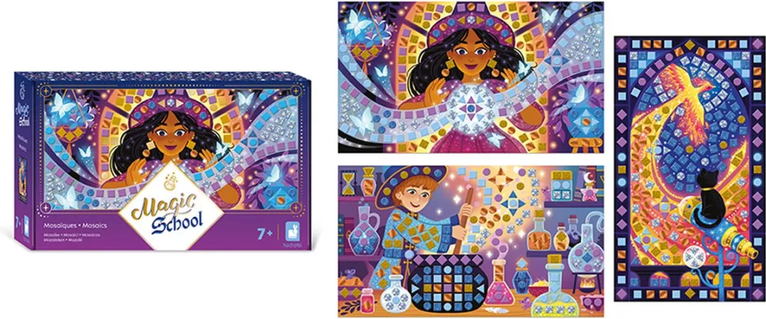 Janod Magic school - Mozaïek - Mozaïekworkshop Voor Magiefans - 3 Droomschilderijen Om Te Versieren En Je Creativiteit Te Uiten - Geschikt Vanaf 7 Jaar