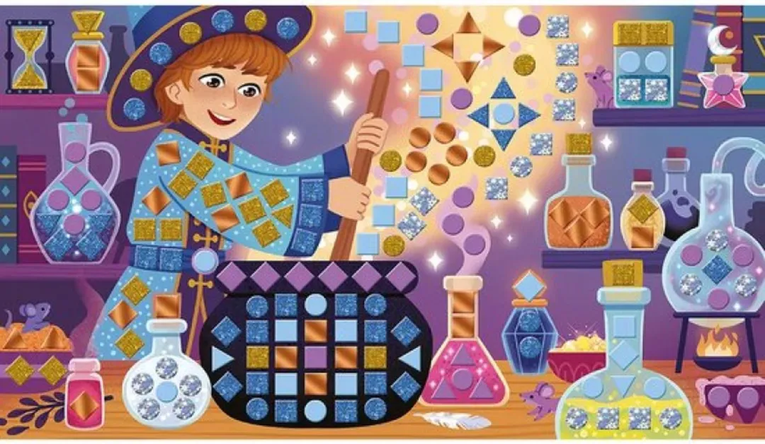 Janod Magic school - Mozaïek - Mozaïekworkshop Voor Magiefans - 3 Droomschilderijen Om Te Versieren En Je Creativiteit Te Uiten - Geschikt Vanaf 7 Jaar