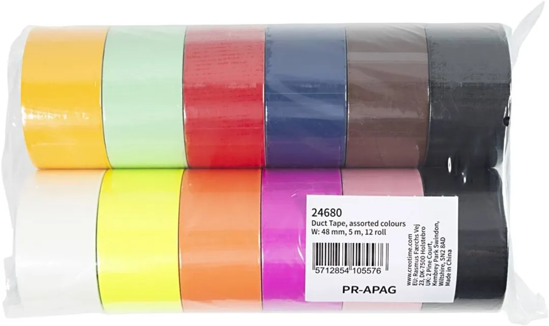 Creativ Company Creotime Ducttape 48mm x 12m - 12 Rollen - Multicolor
