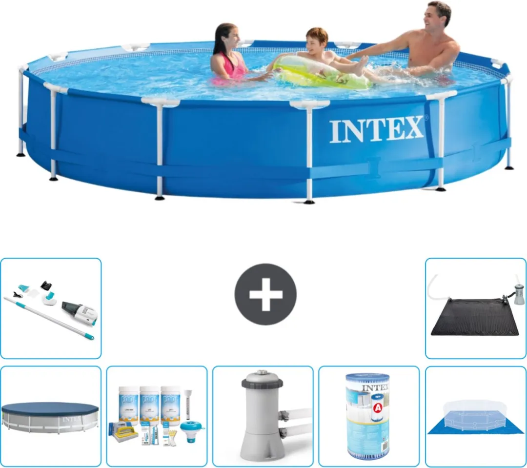 Intex 28210NP-Blauw Rond Frame Zwembad 366x76cm - Blauw