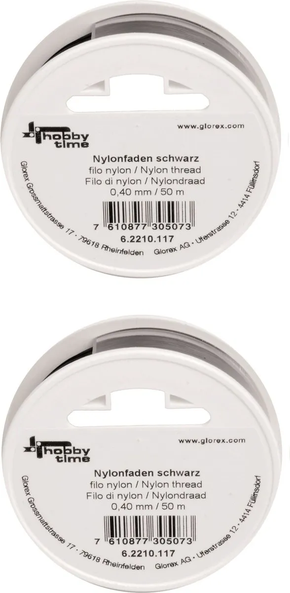 Glorex Hobbytime Nylon Draad 0.4mm x 50m - Zwart