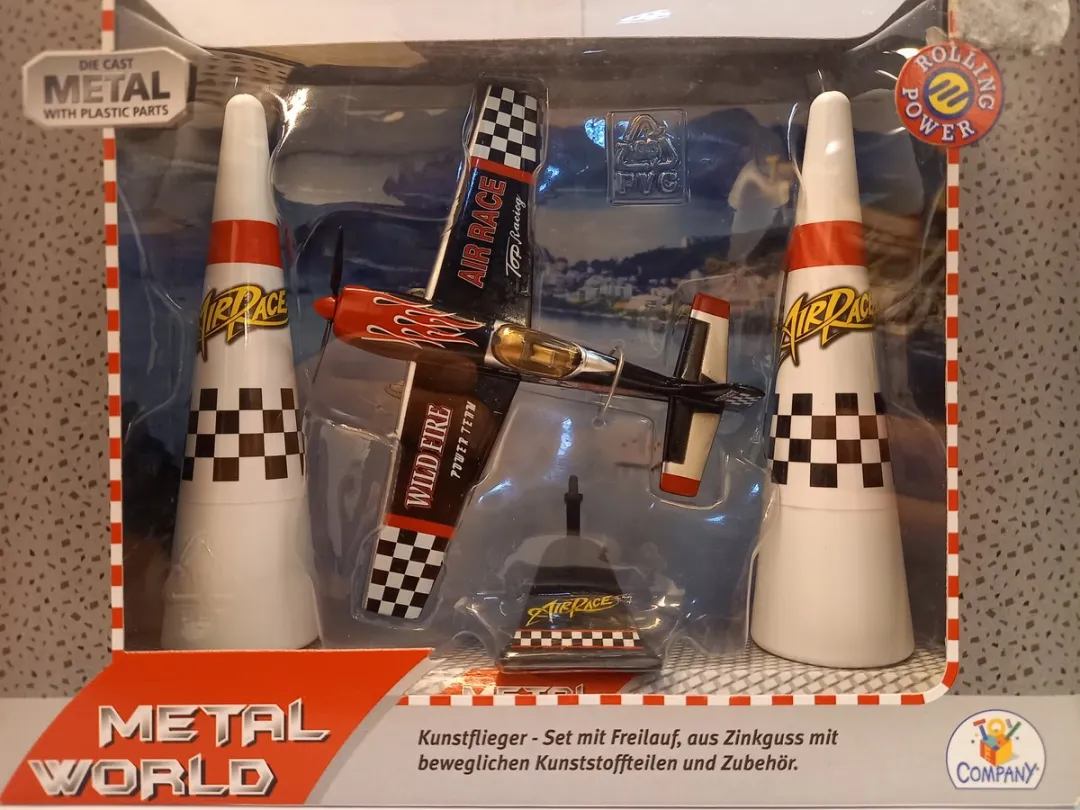 Metal World Kunstvlieger met 2 pionnen - Zwart - Die Cast - Toy Company