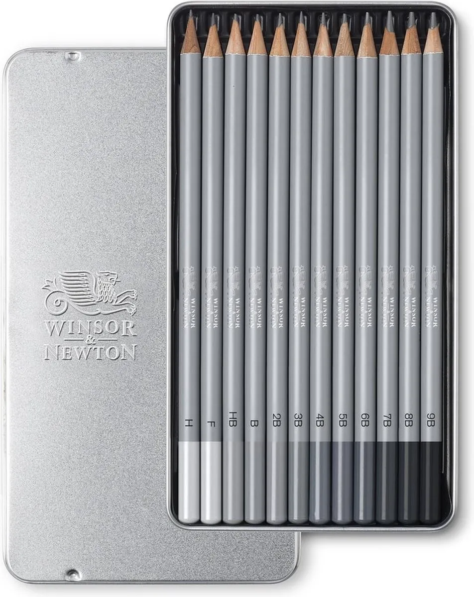 Winsor & Newton Grafietpotloden Set 12-delig - H t/m 9B
