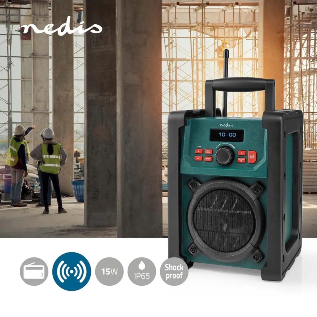 Nedis DAB+ Bouwradio - 15W - Groen/Zwart