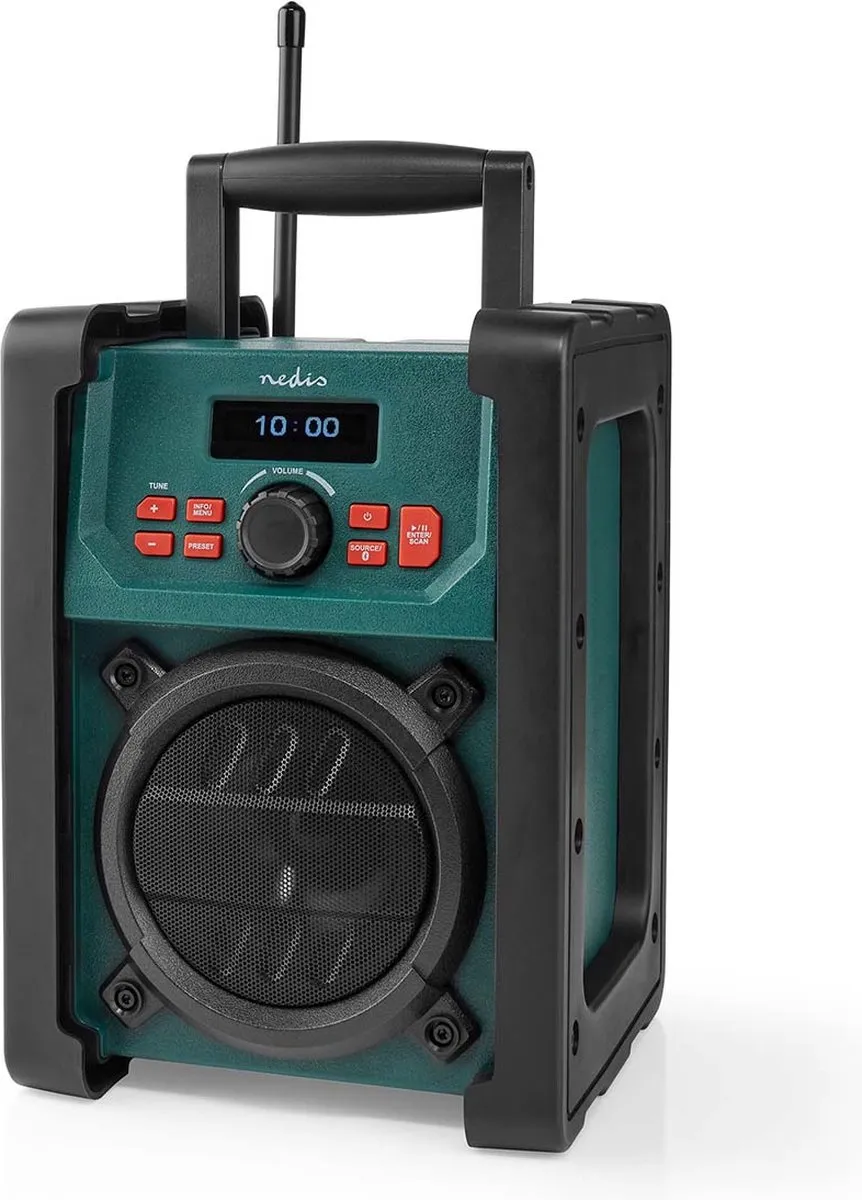 Nedis DAB+ Bouwradio - 15W - Groen/Zwart