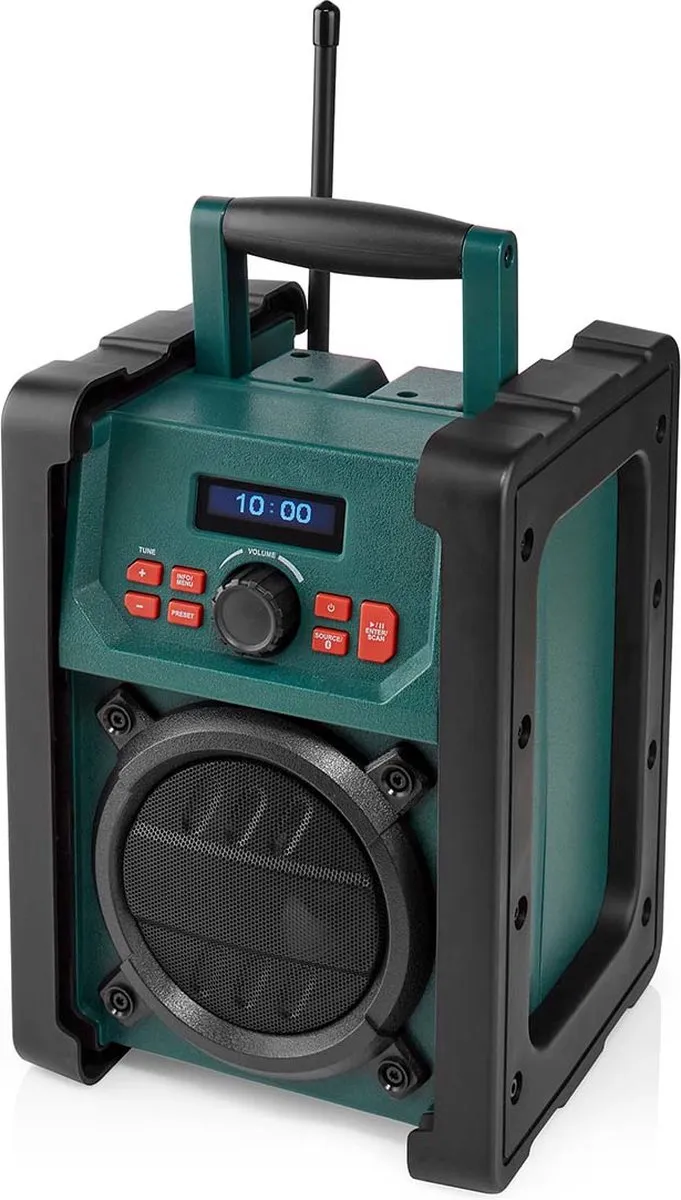 Nedis DAB+ Bouwradio - 15W - Groen/Zwart