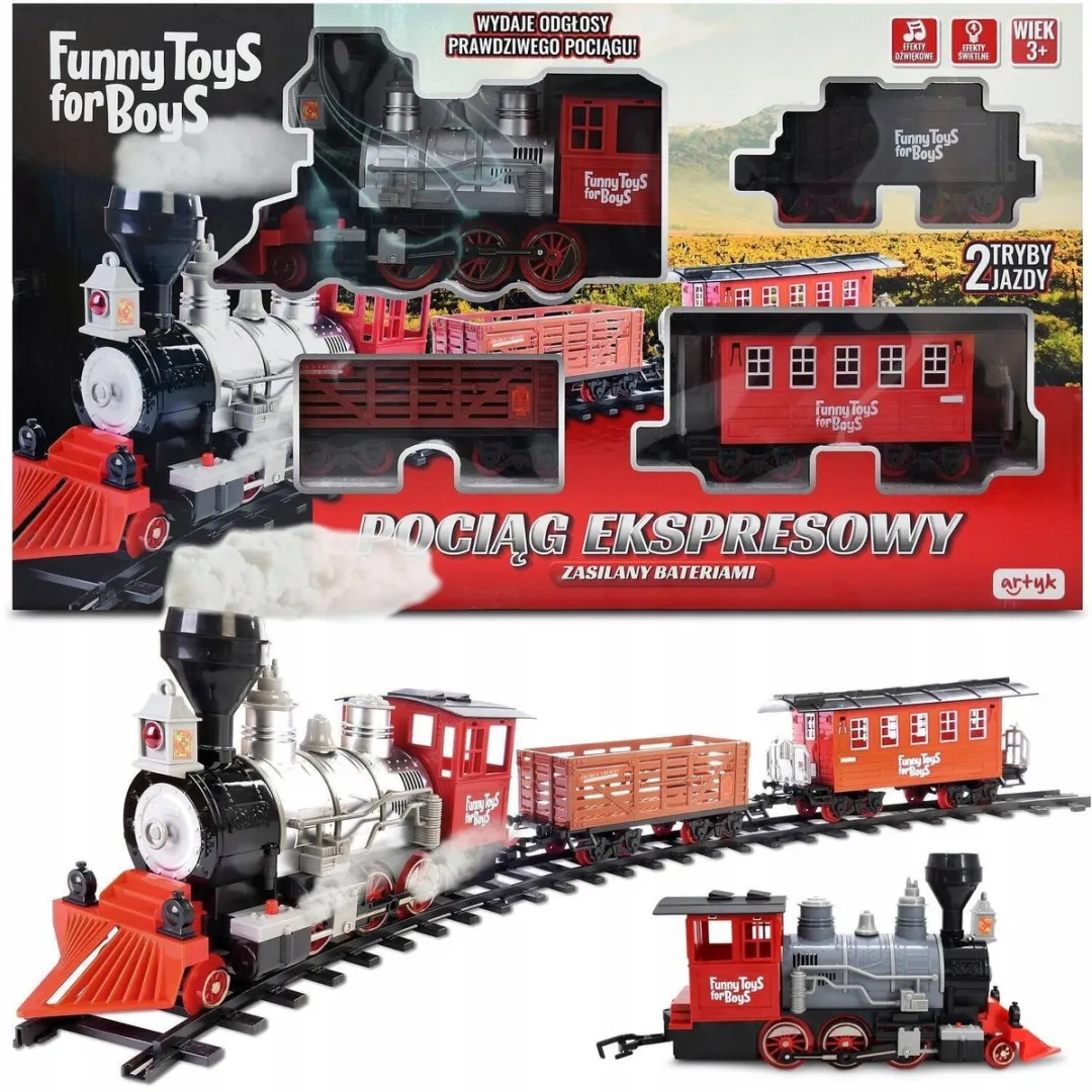 Grote elektrische treinset met LED en geluid - 3 rijtuigen