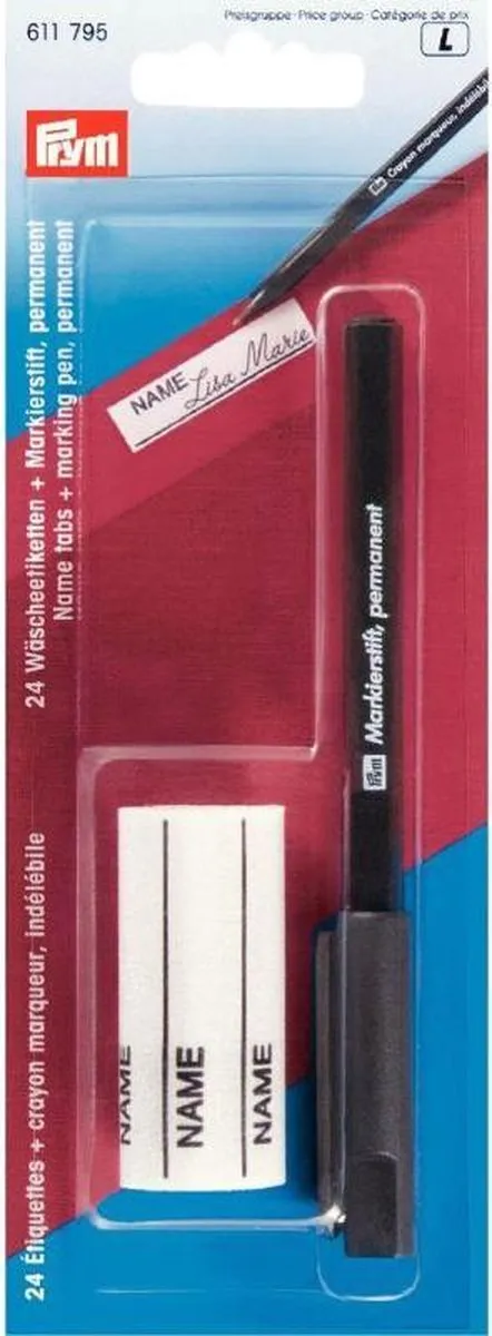 Prym Opstrijkbare Etiketten & Wasmarkeerpen Set