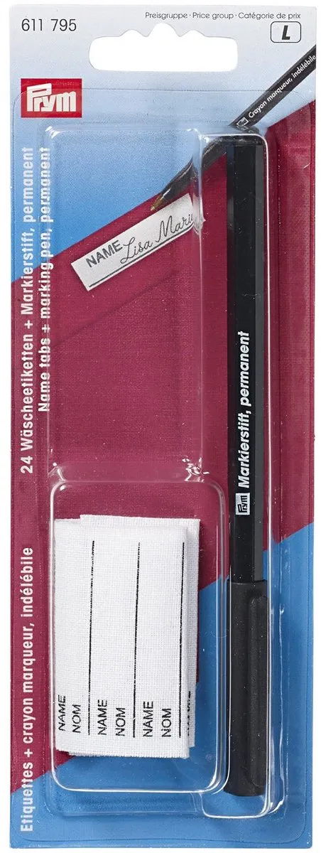 Prym Opstrijkbare Etiketten & Wasmarkeerpen Set - 24 Stuks - Multi - afbeelding 2 van 4