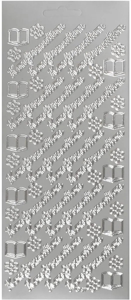 Creativ Company Konfirmation Stickers Zilver - 1 Vel 10x23cm