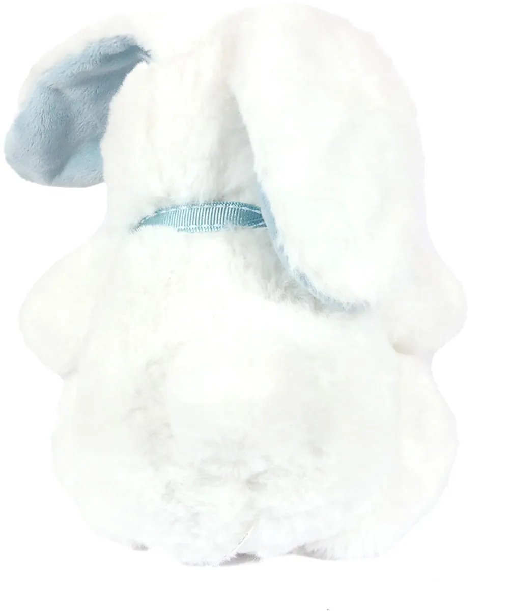 PIA Soft Toys Pluche Konijn - 18cm - Wit/Blauwe Strik