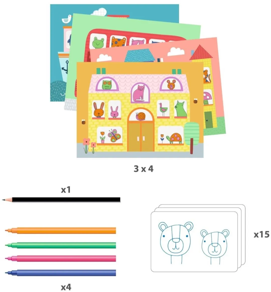 Djeco Kleuren Tracing Kunstset - Meerkleurig - afbeelding 5 van 6