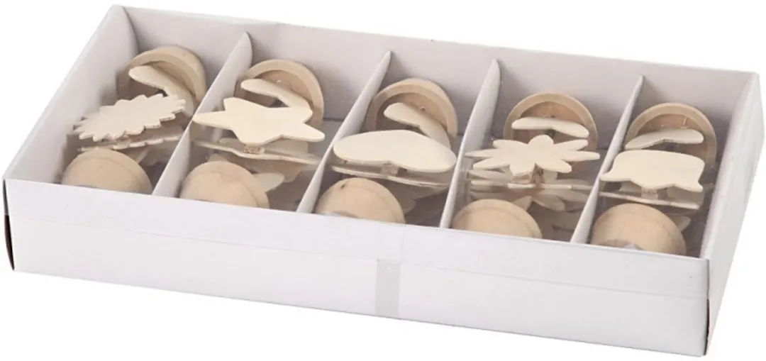 Creativ Company Houten Memoclip Bloemen
