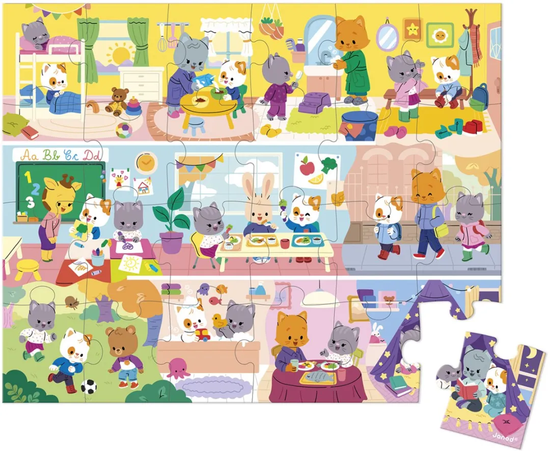 Janod Dagelijkse Routine Puzzel 24 Stuks - Multicolor