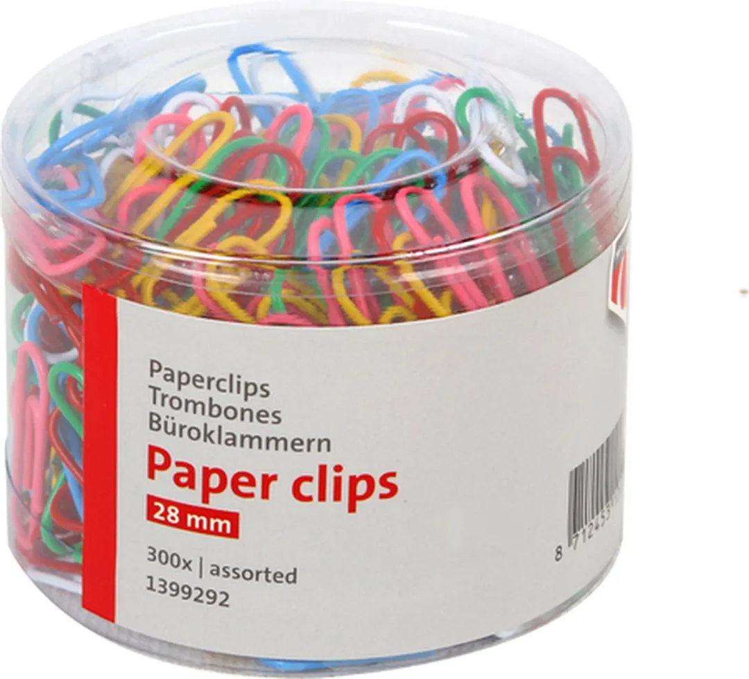 Paperclip Quantore 28mm 300 stuks assorti