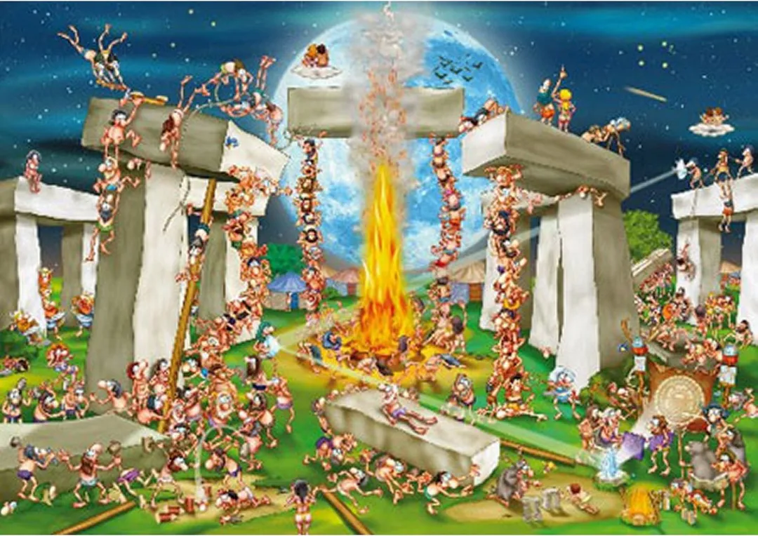 D-Toys legpuzzel Cartoon Stonehenge 1000 stukjes puzzelspel.