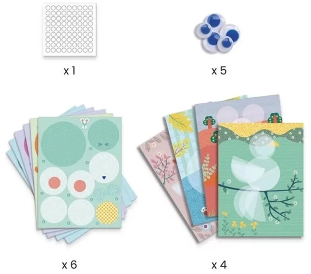 Djeco Creatief met Papier Rondjes en rondjes - Multicolor
