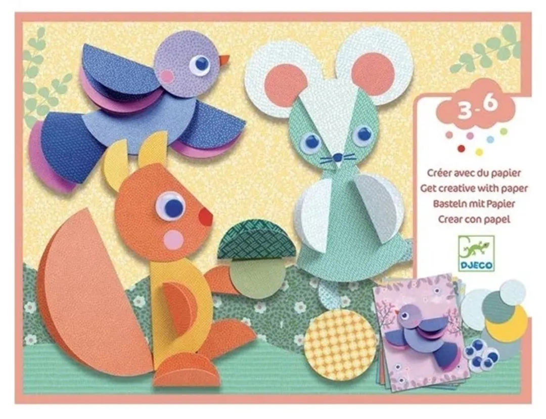 Djeco Creatief met Papier Rondjes en rondjes - Multicolor