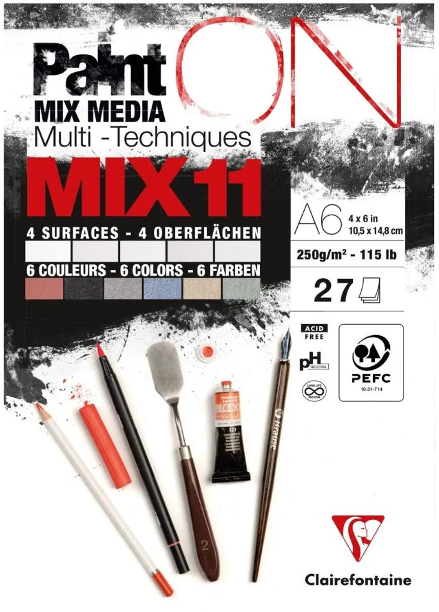 Clairefontaine Paint ON Multi-Techniek Pad 6 Kleuren
