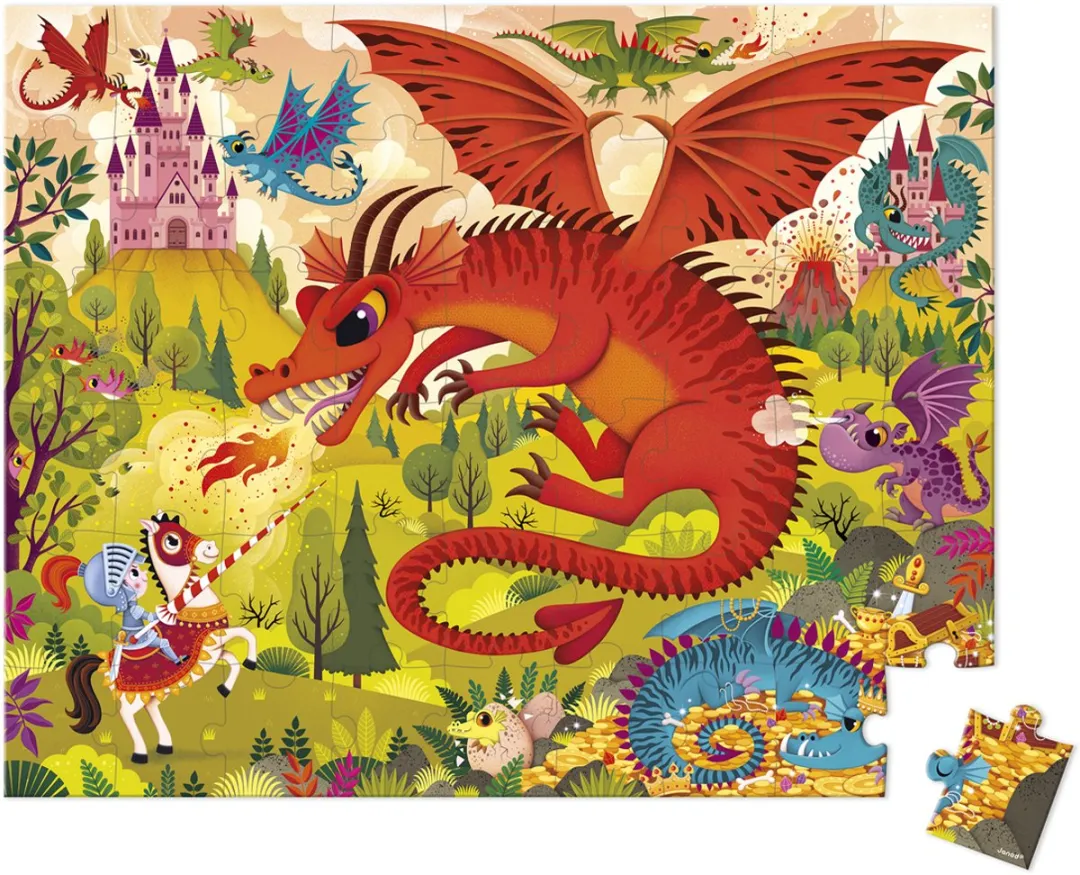 Janod Koninkrijk van Draken Puzzel 54 Stuks - Multicolor