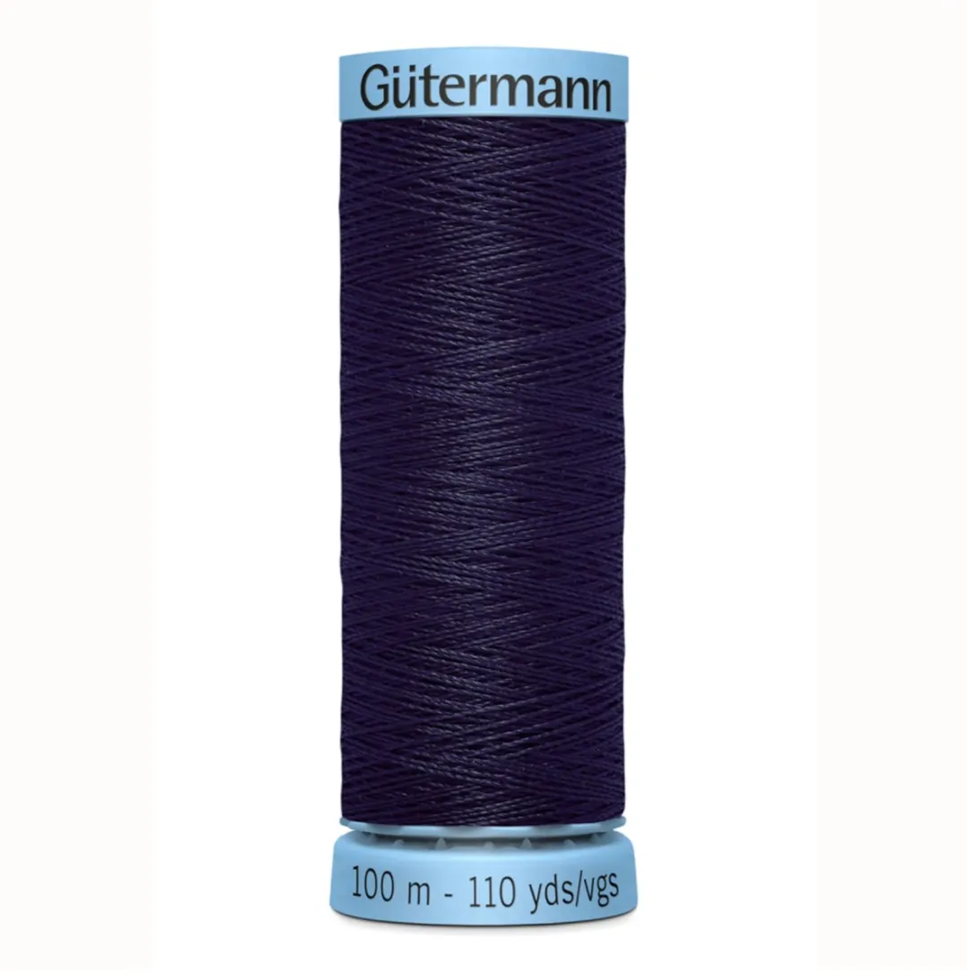 Gutermann Zijde Garen 387 - 100m - Zwart/Grijs/Wit