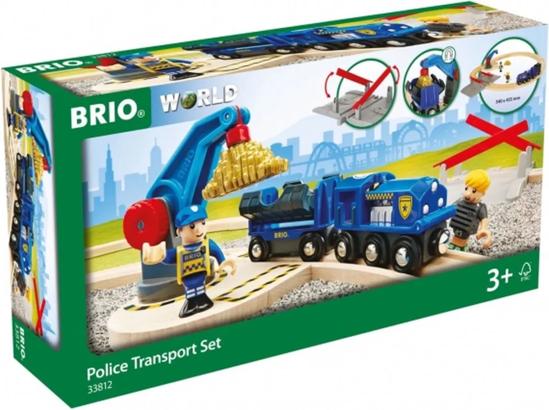 BRIO Politie Transport Set 33812 - 17 Stuks - Multicolor