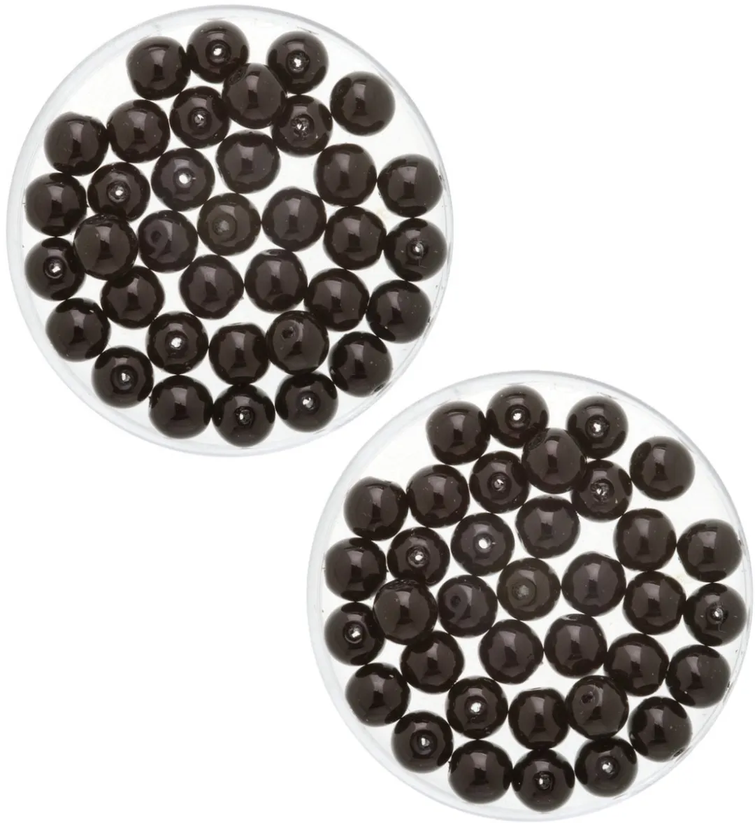 Glorex Hobby Boheemse Glaskralen 6mm - 100 Stuks - Zwart