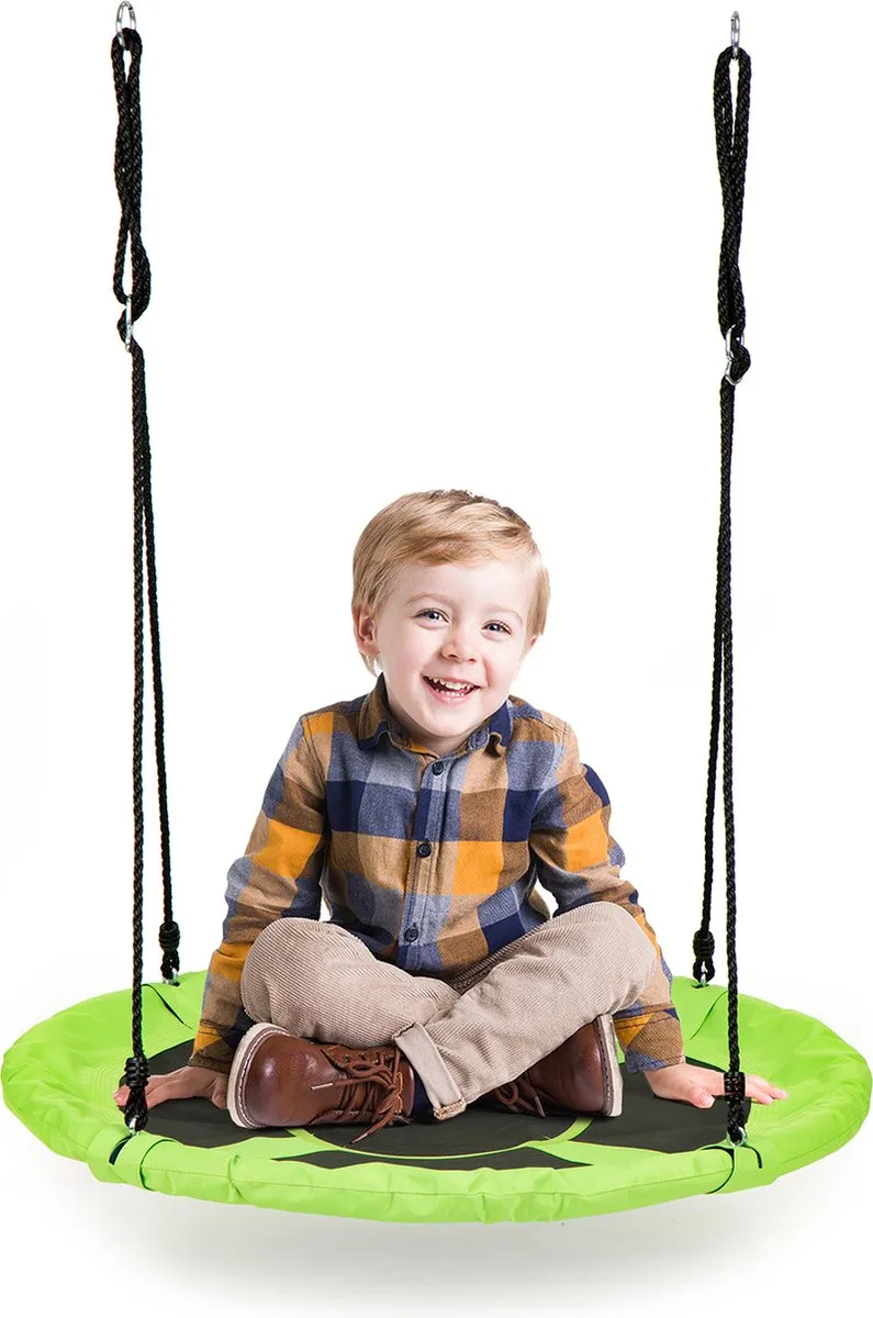 Nestschommel Buitenspeelgoed 100 cm groen - Slinger schommel- Nest Schommel - Ronde schommel - Ooienvaarsnest -100 kg belasting - Voor kinderen en volwassenen